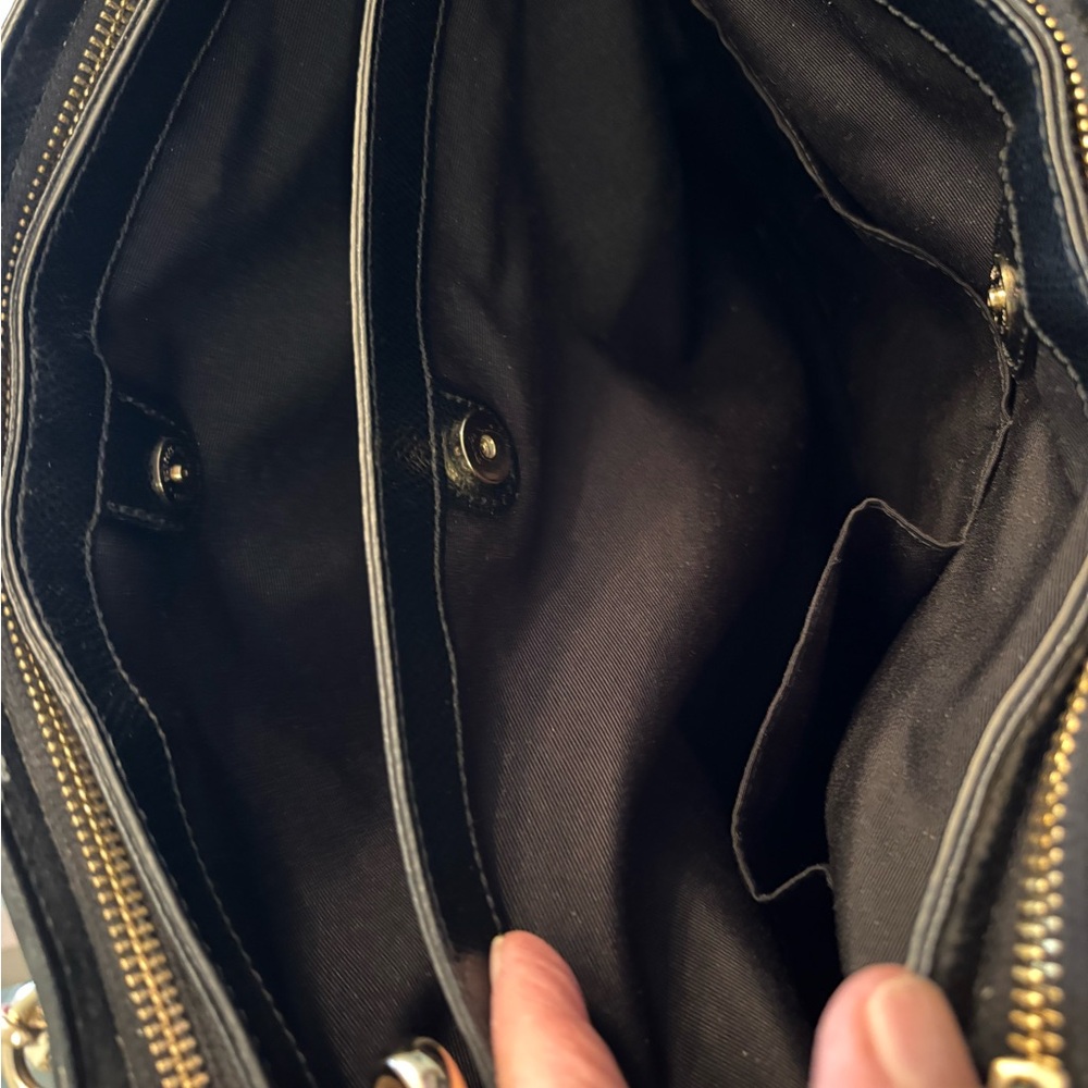 Coach Black Leather Carryall, Christie with Gold Accents - Picture 6 of 14